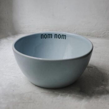 Bowl 'Nom Nom' Light Blue