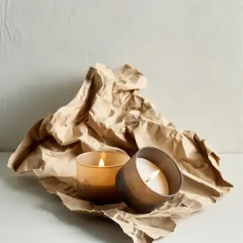 Glas Candle LED 'Beige frosted' S