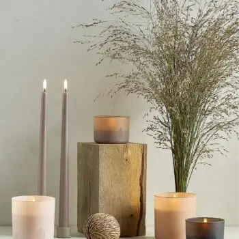 Glas Candle LED 'Beige frosted' L