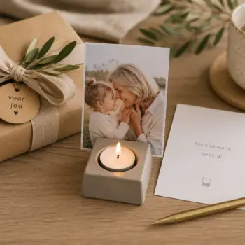 Kaart houder voor theelichtje met wenskaart 'For someone special'