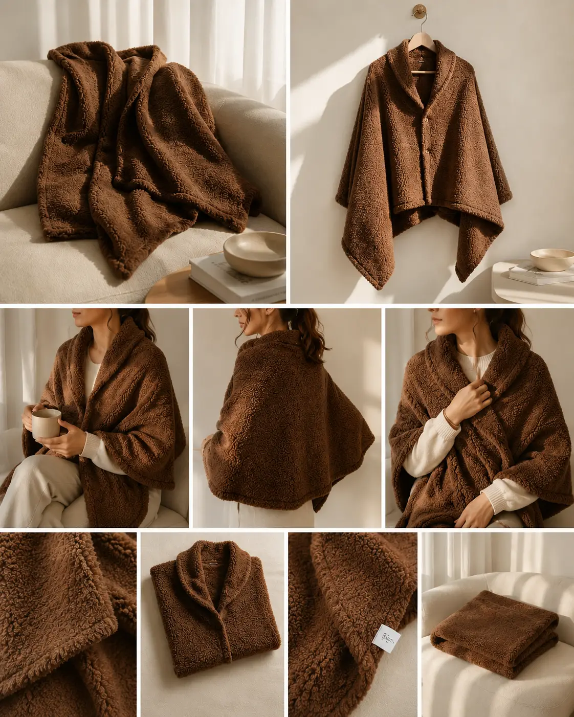 Teddy omslagdoek 'Brown'