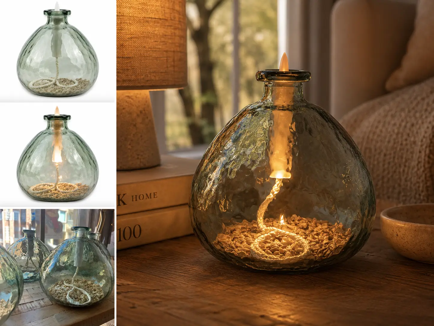 Glazen LED lantaarn - Afbeelding 2