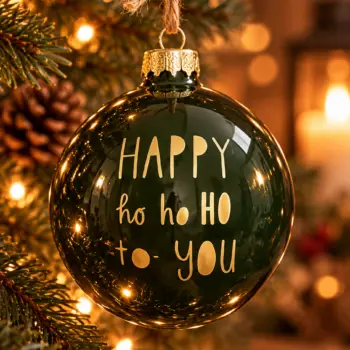 Kerstbal 'Happy Ho Ho Ho to you'